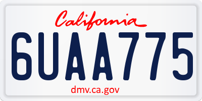 CA license plate 6UAA775