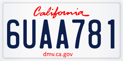 CA license plate 6UAA781