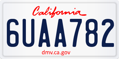 CA license plate 6UAA782