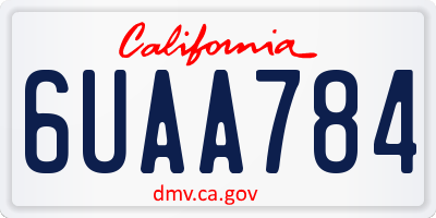 CA license plate 6UAA784
