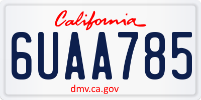 CA license plate 6UAA785