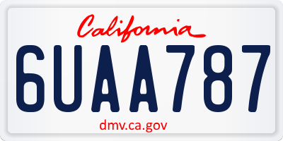 CA license plate 6UAA787