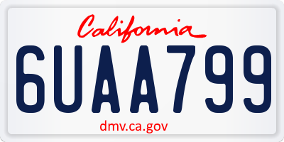 CA license plate 6UAA799