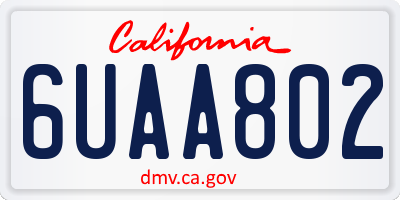 CA license plate 6UAA802