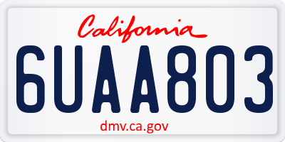 CA license plate 6UAA803