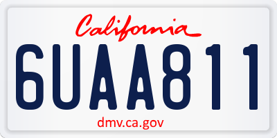CA license plate 6UAA811