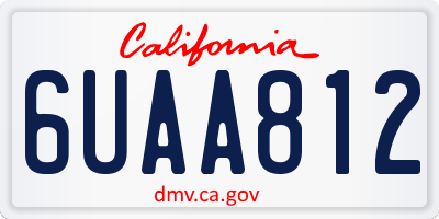 CA license plate 6UAA812