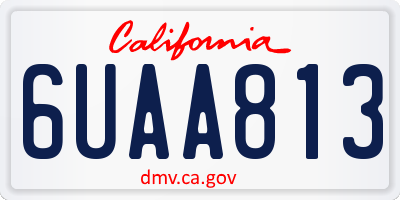 CA license plate 6UAA813