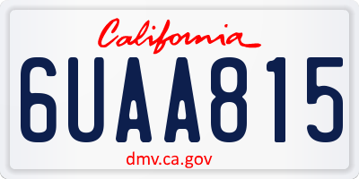 CA license plate 6UAA815