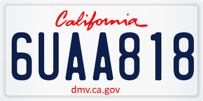 CA license plate 6UAA818