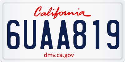 CA license plate 6UAA819