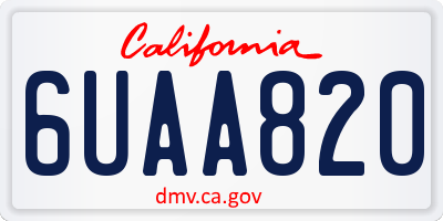 CA license plate 6UAA820