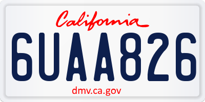 CA license plate 6UAA826
