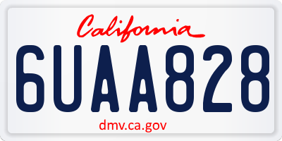 CA license plate 6UAA828