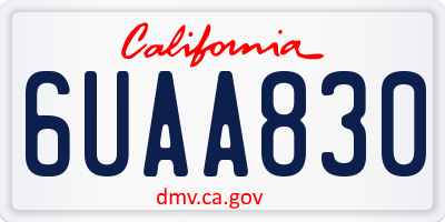 CA license plate 6UAA830