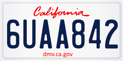CA license plate 6UAA842