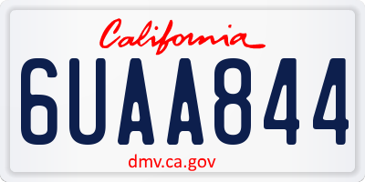 CA license plate 6UAA844