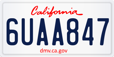 CA license plate 6UAA847