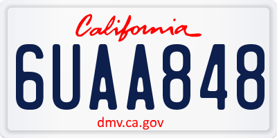 CA license plate 6UAA848