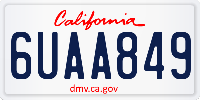 CA license plate 6UAA849