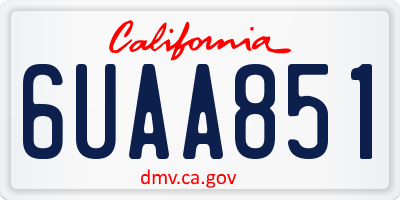 CA license plate 6UAA851