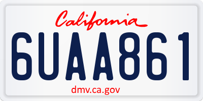 CA license plate 6UAA861