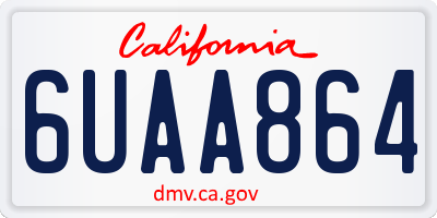 CA license plate 6UAA864
