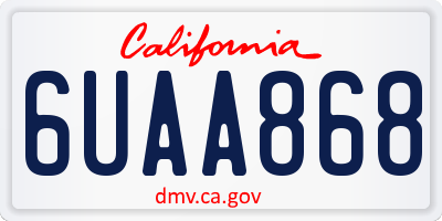 CA license plate 6UAA868