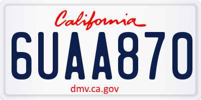 CA license plate 6UAA870