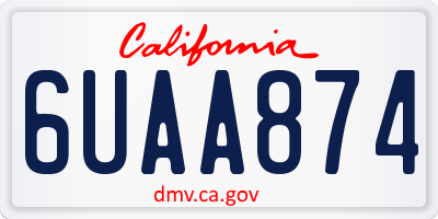 CA license plate 6UAA874