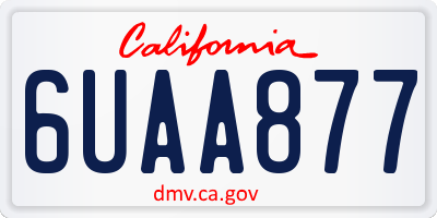 CA license plate 6UAA877