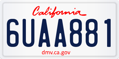 CA license plate 6UAA881