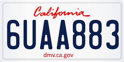 CA license plate 6UAA883