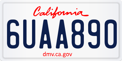 CA license plate 6UAA890