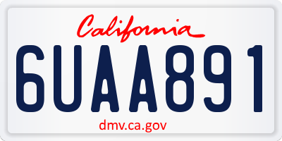 CA license plate 6UAA891