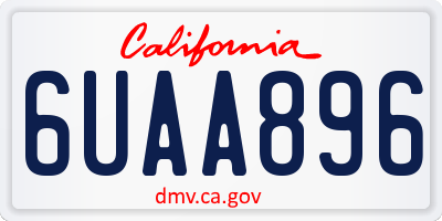 CA license plate 6UAA896