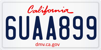 CA license plate 6UAA899