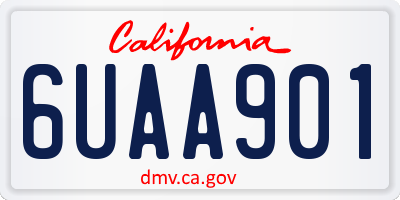 CA license plate 6UAA901