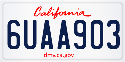 CA license plate 6UAA903