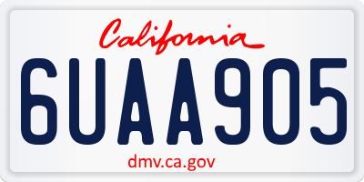 CA license plate 6UAA905