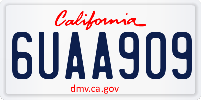 CA license plate 6UAA909