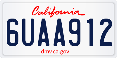 CA license plate 6UAA912