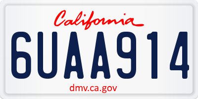 CA license plate 6UAA914