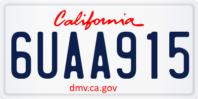 CA license plate 6UAA915