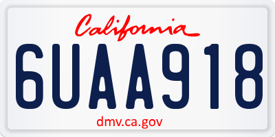 CA license plate 6UAA918