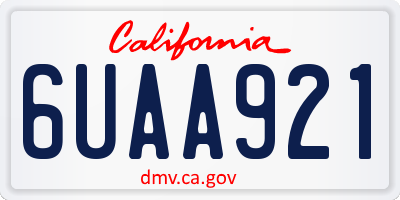 CA license plate 6UAA921