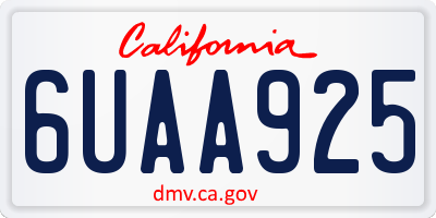 CA license plate 6UAA925