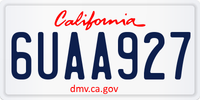 CA license plate 6UAA927