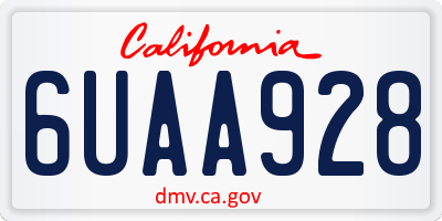 CA license plate 6UAA928