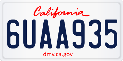 CA license plate 6UAA935